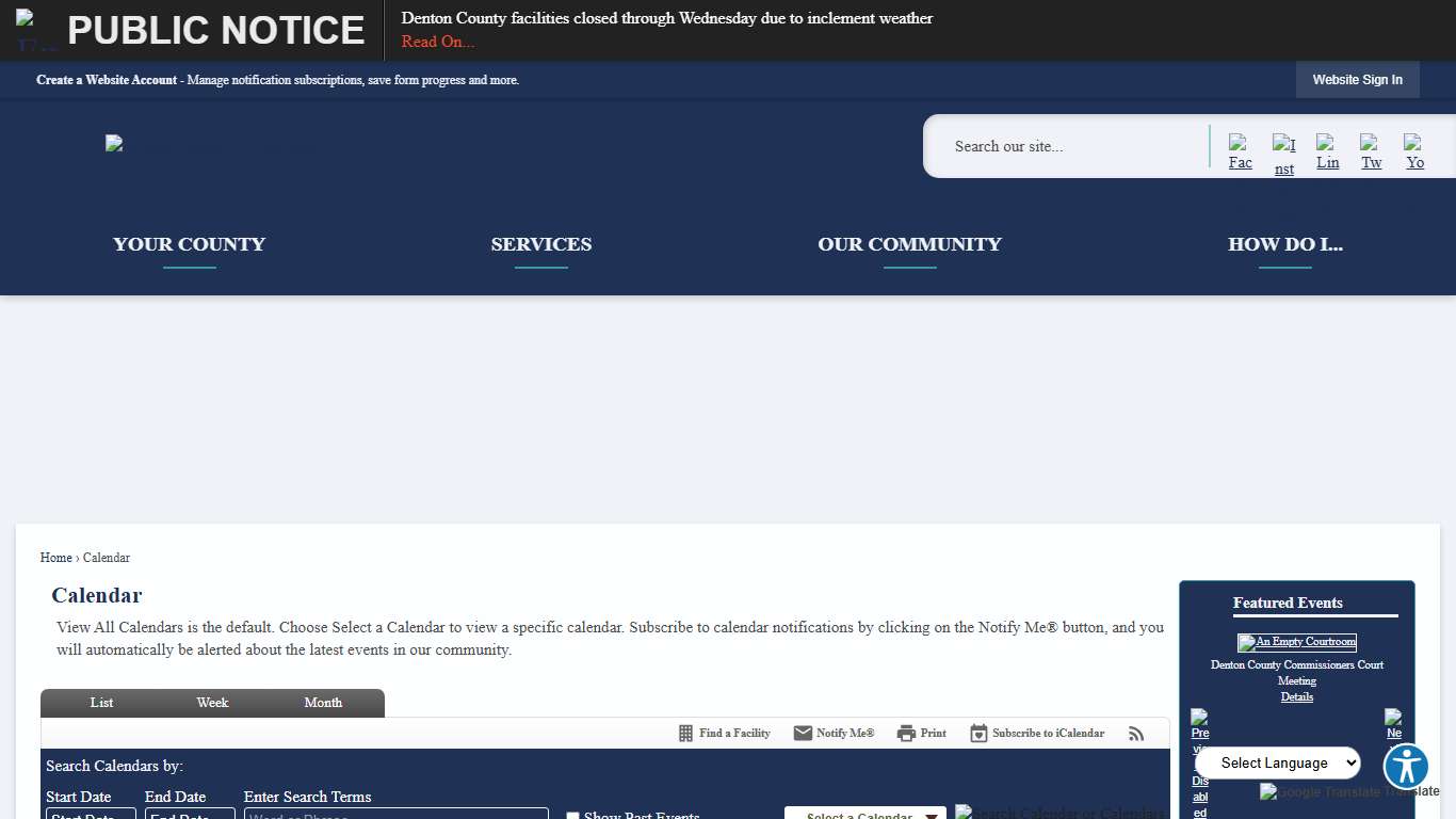 Calendar • Basic County Corrections